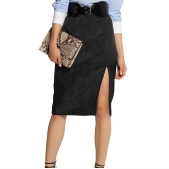 Altuzarra for Target Python Jacquard Print Pencil Skirt Front Slit Black Size 10 - Picture 6 of 6